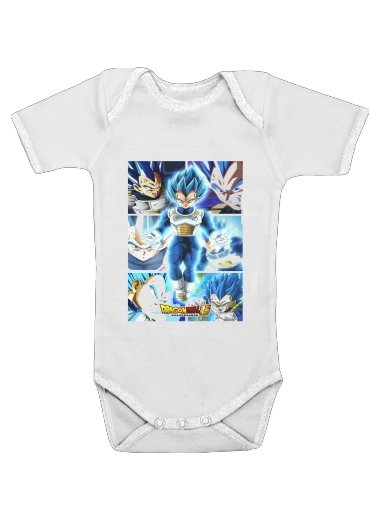  Vegeta SSJ Blue para bodysuit bebê manga curta