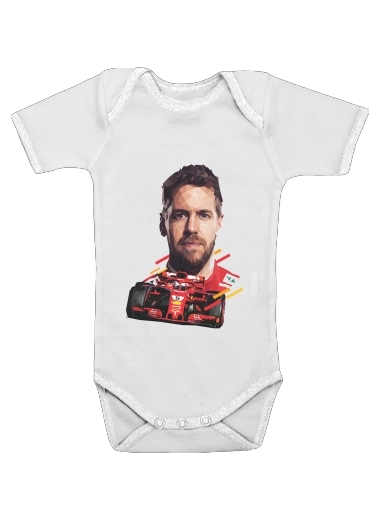  Vettel Formula One Driver para bodysuit bebê manga curta