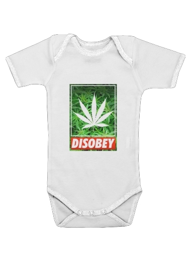  Weed Cannabis Disobey para bodysuit bebê manga curta