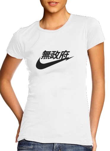  Air Anarchy Air Tokyo para T-shirt branco das mulheres