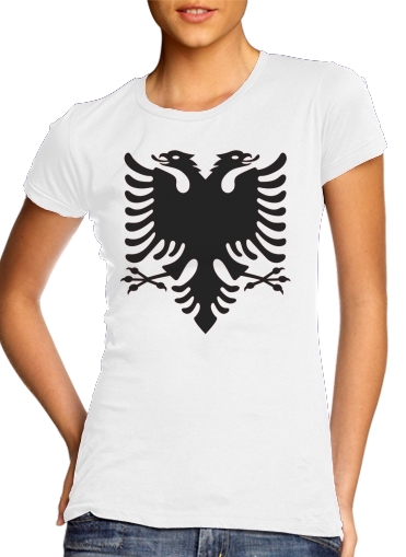  Albanie Painting Flag para T-shirt branco das mulheres