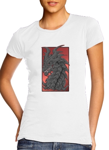  Aldouin Fire A dragon is born para T-shirt branco das mulheres