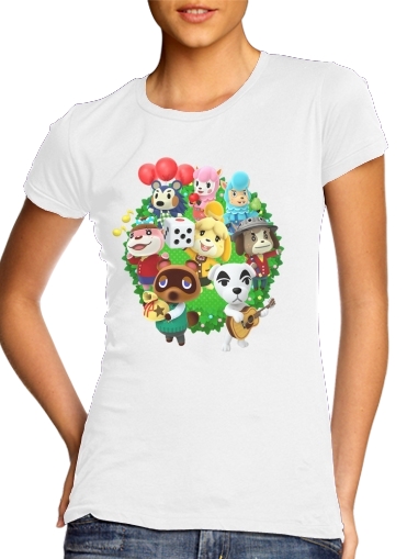  Animal Crossing Artwork Fan para T-shirt branco das mulheres