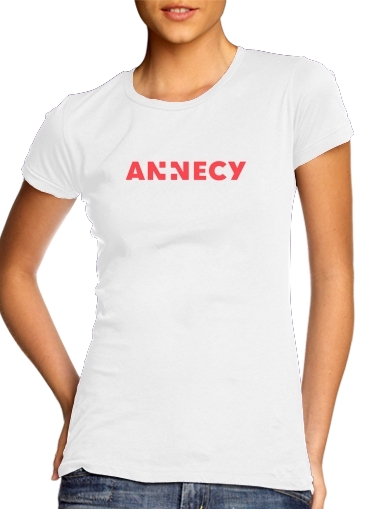  Annecy para T-shirt branco das mulheres