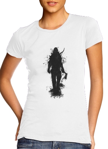  Apocalypse Hunter para T-shirt branco das mulheres