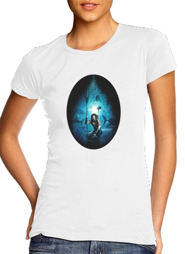  Aquaman para T-shirt branco das mulheres