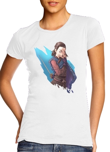  Arya Stark para T-shirt branco das mulheres