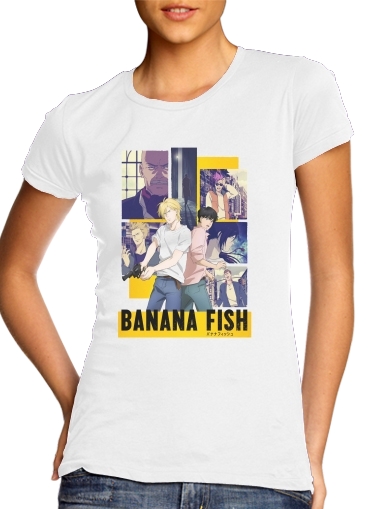  Banana Fish FanArt para T-shirt branco das mulheres