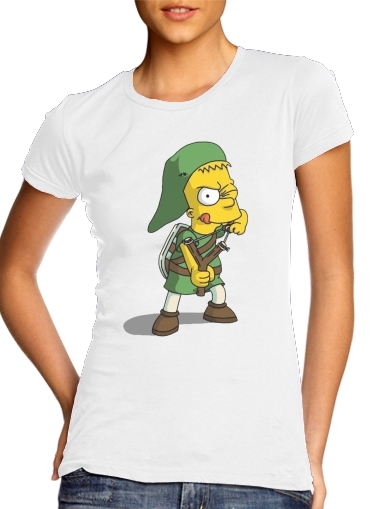  Bart X Link para T-shirt branco das mulheres