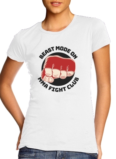  Beast MMA Fight Club para T-shirt branco das mulheres