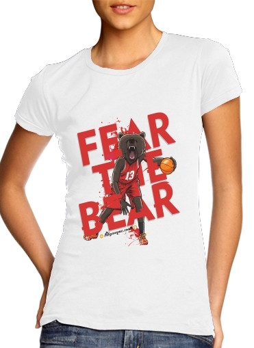  Beasts Collection: Fear the Bear para T-shirt branco das mulheres