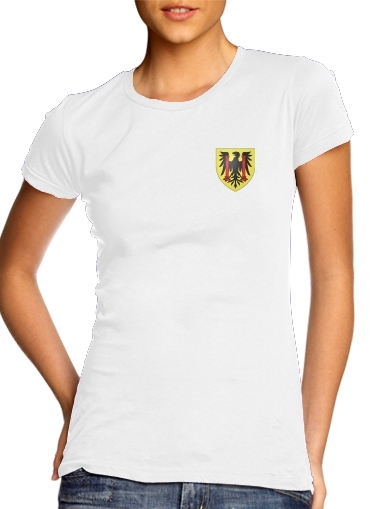  Besancon para T-shirt branco das mulheres