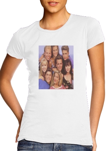  beverly hills 90210 para T-shirt branco das mulheres