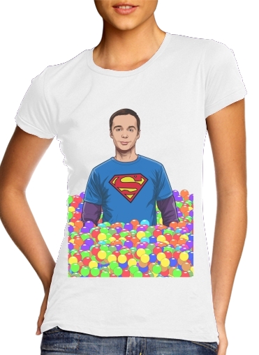  Big Bang Theory: Dr Sheldon Cooper para T-shirt branco das mulheres