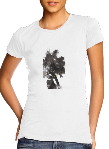  Black Panther Abstract Art Wakanda Forever para T-shirt branco das mulheres