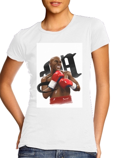  Boxing Legends: Money  para T-shirt branco das mulheres