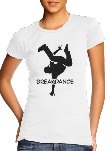  Break Dance para T-shirt branco das mulheres