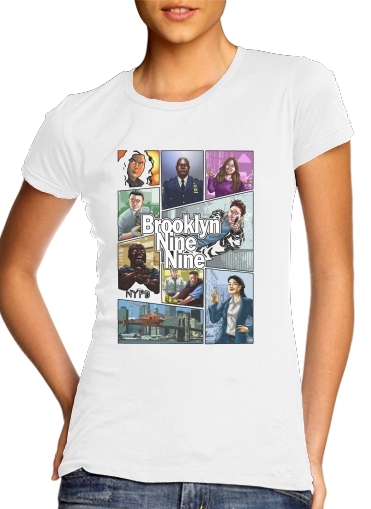  Brooklyn Nine nine Gta Mashup para T-shirt branco das mulheres