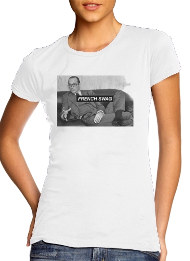  Chirac French Swag para T-shirt branco das mulheres