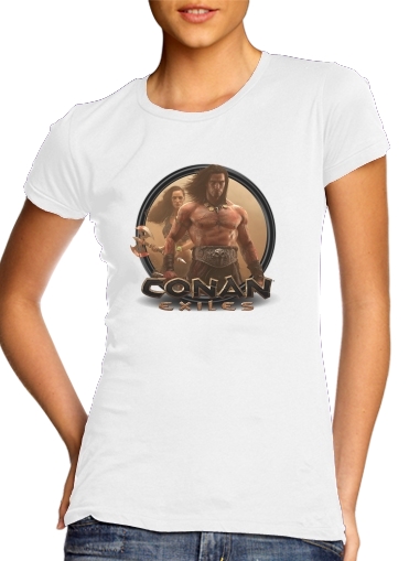  Conan Exiles para T-shirt branco das mulheres