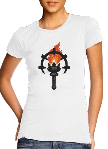  Darkest Dungeon Torch para T-shirt branco das mulheres