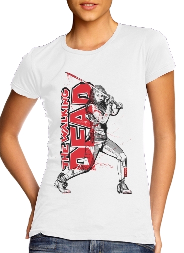  Deadly Michonne para T-shirt branco das mulheres