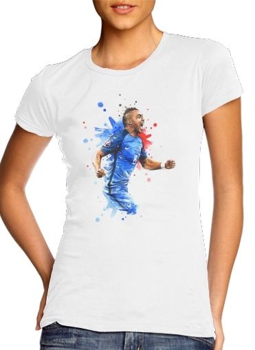  Dimitri Payet Fan Art France Team  para T-shirt branco das mulheres