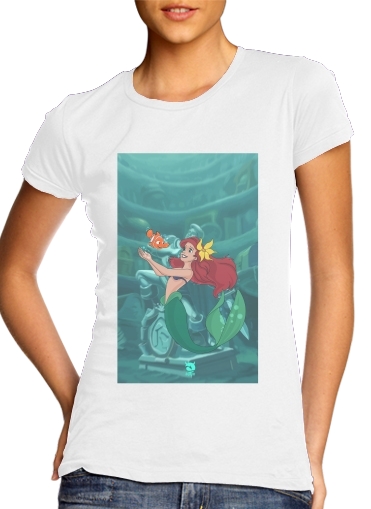  Disney Hangover Ariel and Nemo para T-shirt branco das mulheres