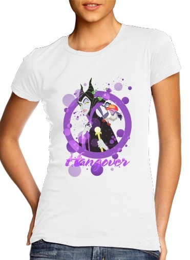  Disney Hangover: Maleficent feat. Zazu para T-shirt branco das mulheres