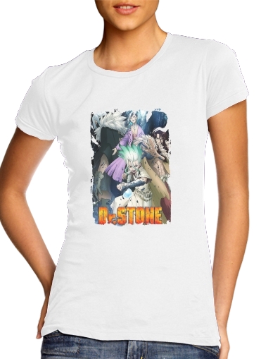  Dr Stone Season2 para T-shirt branco das mulheres