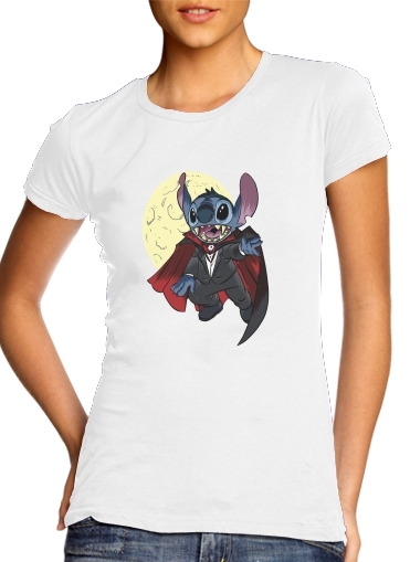 Dracula Stitch Parody Fan Art para T-shirt branco das mulheres