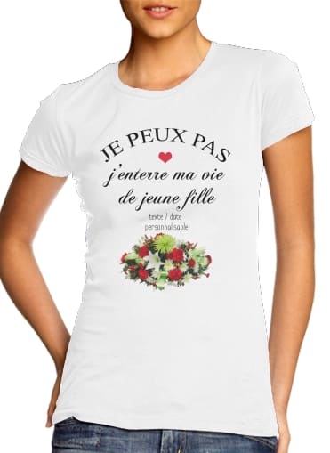  EVJF Cadeau enterrement vie de jeune fille para T-shirt branco das mulheres