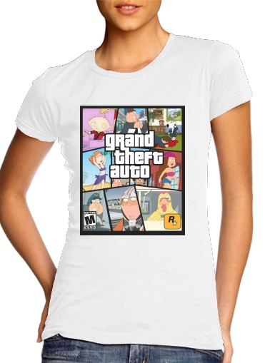 purple- Family Guy mashup GTA para T-shirt branco das mulheres