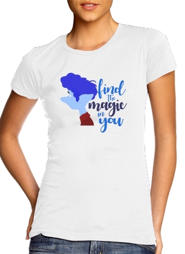  Find Magic in you para T-shirt branco das mulheres