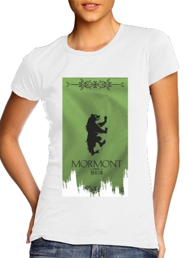  Flag House Mormont para T-shirt branco das mulheres