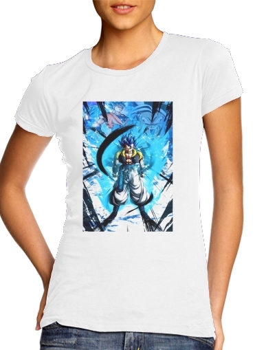  Gogeta SSJ Blue ArtFusion para T-shirt branco das mulheres