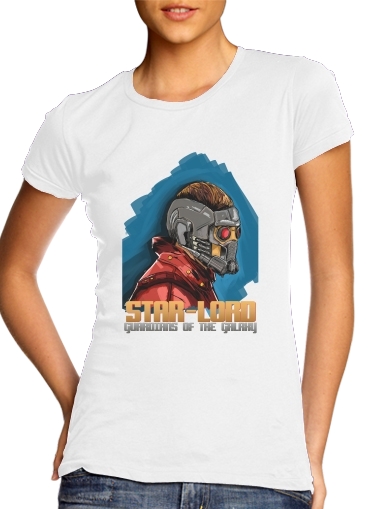  Guardians of the Galaxy: Star-Lord para T-shirt branco das mulheres