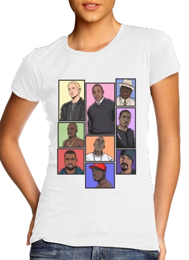  Hip Hop Legends para T-shirt branco das mulheres
