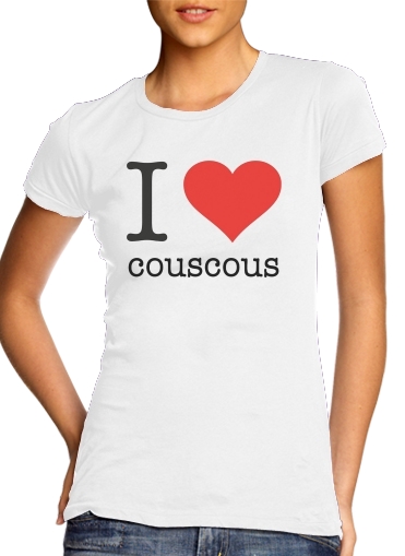 I love couscous para T-shirt branco das mulheres