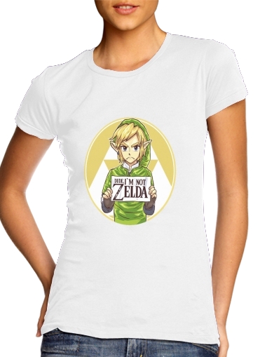  Im not Zelda para T-shirt branco das mulheres