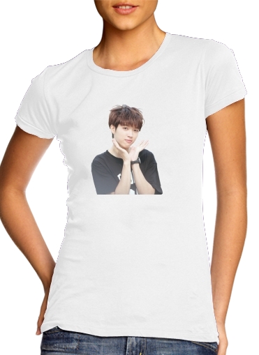  INFINITE Nam Woohyu para T-shirt branco das mulheres