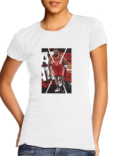  James Harden Basketball Legend para T-shirt branco das mulheres