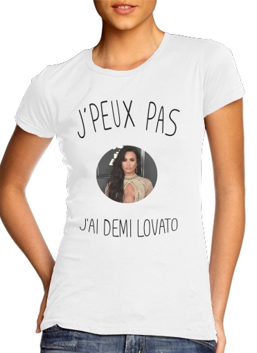  Je peux pas jai Demi Lovato para T-shirt branco das mulheres