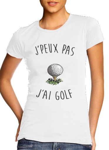  Je peux pas jai golf para T-shirt branco das mulheres