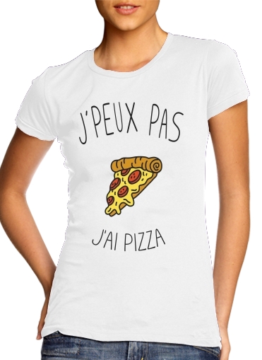  Je peux pas jai pizza para T-shirt branco das mulheres