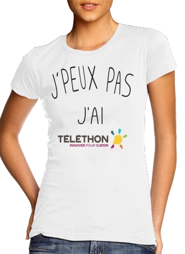 purple- Je peux pas jai telethon para T-shirt branco das mulheres