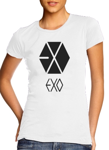  K-pop EXO - PTP para T-shirt branco das mulheres