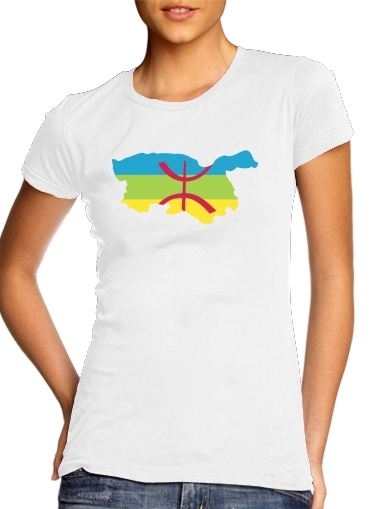 Kabyle para T-shirt branco das mulheres