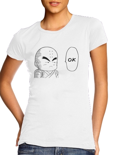  Krilin Ok para T-shirt branco das mulheres