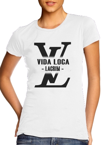  LaCrim Vida Loca Elegance para T-shirt branco das mulheres